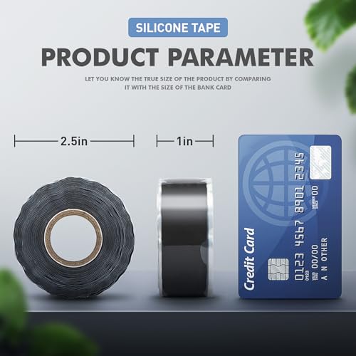 CLAVICHORD Seal Self Fusing Silicone Tape - 1 Inch Wide and 15 Feet Long Weatherproof Self Fusing Sealing Tape for Emergency Pipeline Repair/Cable Bandage/Tool Fixing（Black）