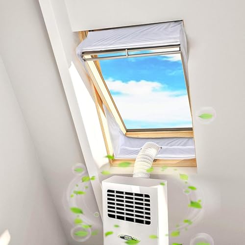 Portable Air Conditioner Window Seal Kit, Waterproof Window Seal with Zip Fits All Mobile Air Conditioners No Drilling Required, Easy to Install