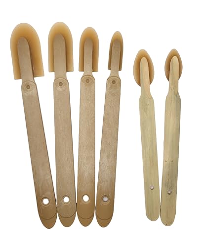 JMIBASIC Caulk Smoothing Tool Set, Assorted 6 Sizes with 2 Corner & Narrow Spatula, Silicone & Sealant Grout Applicator, Rubber Caulking Finisher (Plastic (2 Wood)) - style: Plastic (2 Wood)