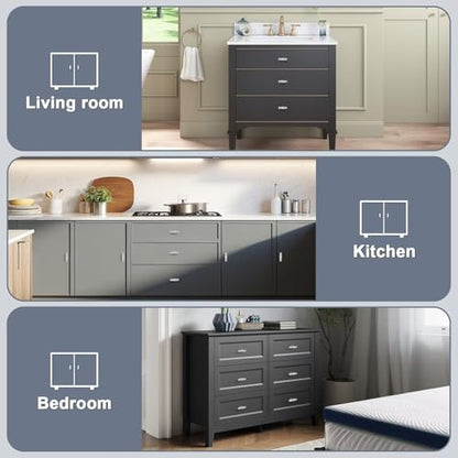 5 Pack Brushed Nickel Kitchen Cabinet Knobs Single Hole Dresser Pulls with Zinc Alloy Base Stainless Steel T Bar Drawer Knob for Bedroom Bathroom - color: Brushed Nickel, size: Single Hole-2inch Length