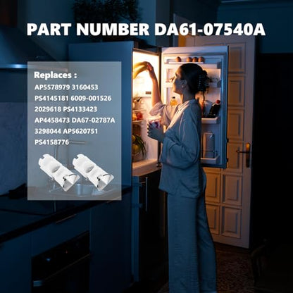 DA61-07540A DA61-08247A Freezer Door Handle Support Kit Refrigerator Replacement Handles Compatible with Samsung AP5578979 PS4145181 DA67-02787A 3160453 6009-001526, White