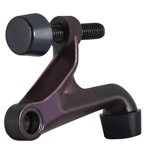 HOMOTEK 4 Pack Hinge Pin Door Stoppers, Adjustable Deluxe Heavy Doorstops for Top of Door, with Black Rubber Bumper Tips, Oil Rubbed Bronze - color: Oil Rubbed Bronze, size: 4 Pack