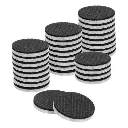uxcell 30 Pcs Felt & EVA Furniture Pads, 1 3/8" (35mm) Round Furniture Feet Wood Floor Protectors Self Adhesive for Protecting Hardwood Floors, Table Legs and Chair Legs, Gray+Black - size: 3/4"