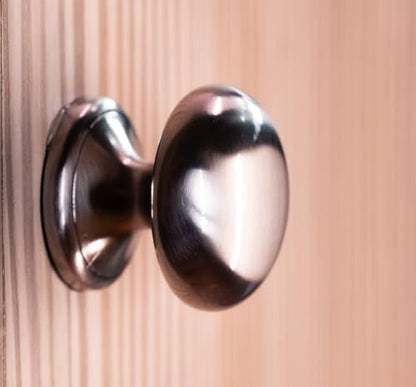 trust4care 4-Pack Large Brushed Satin Nickel Bi-fold Closet Door Knobs with Wide Base, Round Brass Wardrobe Folding Kitchen Cabinet Knobs, 1-1/2 Inch Furniture Pantry Drawer Pulls Handles - color: Nickel, size: Set of 4