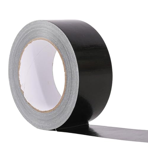 Duct Tape Black 2 Inches x 30 Yards, No Residue, Waterproof, Tear by Hand, Heavy Duty, Strong Adhesive Black Duct Tape for Repairs, Industrial, Professional Use - color: Black