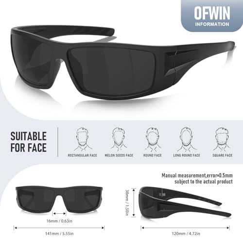 Polarized Sports Sunglasses for Men Women Unbreakable Frame Cycling Fishing Wrap Around Sunglasses UV400 Protection - color: 1-black Frame/Gray Lens