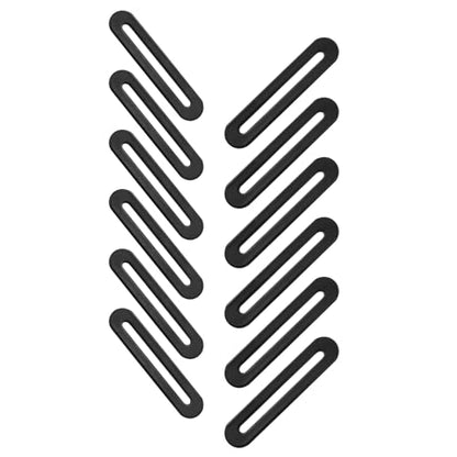 BokWin 12 Pcs Adjustable Flat Plate with Slot 3.54 Inch Straight Repair Flat Mending Plate Fixing Bracket Connector for Wood Furniture Holder(Black) - size: 90mm
