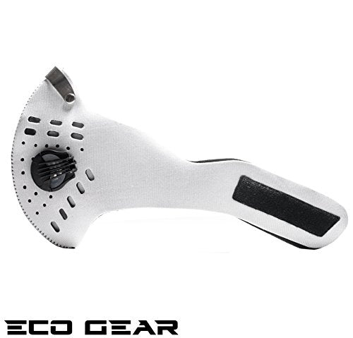 ECO-GEAR Anti Pollution Face Mask with Military Grade Protection | Anti Smoke, Exhaust Gas, Dust & Pollen - color: Off White-medium