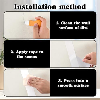 2'' x 32' Drywall Joint Tape Self Adhesive Stress Crack Tape Serrated Edge for Drywall Patch Joint Repair Heavy Duty Smooth Roll for Walls Concrete Repair