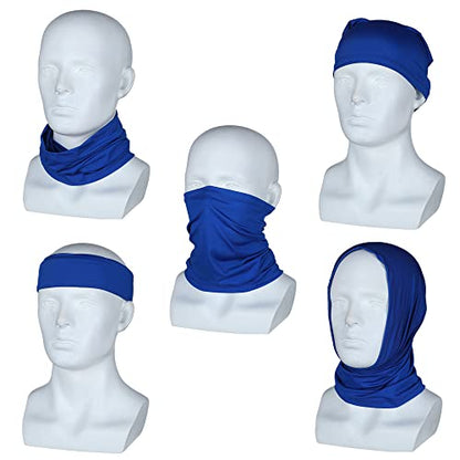 Geyoga Neck Gaiter Bandana Face Mask Summer UV Protection Cooling Breathable Face Mask Neck Scarf Balaclava for Men Women - color: Black, White, Royal Blue