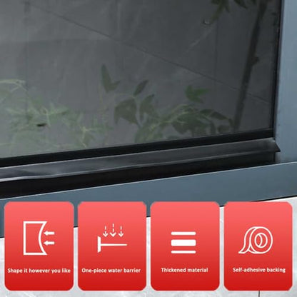 Door Rain Drip Edge Exterior Rubber Weather Stripping, Outdoor Self-Adhesive Window Rain Deflector, Weatherproof Sill Water Barrier Strip for Sliding Window Overhang & Sill - size: Width 5.5cm Length 0.5m
