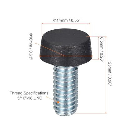 uxcell Adjustable Furniture Feet, 12Pcs 5/16"-18 UNC Thread - Furniture Leveling Leg Screw in Threaded for Table, Chairs, Sofa, Wardrobe (Black)