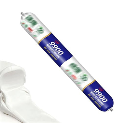 9900 Sealant Waterproof,Outdoor Silicone Sealant, Permanently Repairs Roof & Wall Cracks, Waterproof, Heat & Stretch-Resistant, Tough & Tear-Proof for Exteriors (White) - color: White