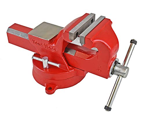 Yost Vises ADI-6 Heavy Duty Vise | 130,000 PSI Tensile Strength Austempered Ductile Iron Bench Vise | 6 Inch Jaw Width with a 360 Degrees Interlocking Swivel Base and 2 Lockdowns | Red - size: 6 Inches