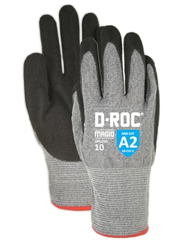 MAGID Griffin Gear ANSI A2 Hyperon Foam Nitrile Coated Work Gloves, 12 Pairs, Size 9/Large (GPD256) - size: 9/Large, style: 12 Pair