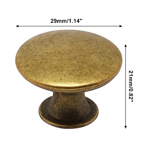 8 Pcs Brass Cabinet Knobs, Round Dresser Knob Kitchen Drawer Knobs, Single Hole Cupboard Door Knob Dresser Drawer Pulls Handles - color: Brass, size: 8 Pack