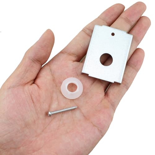 4PCS Double Folding Door Repair Bracket with Screws and Plastic Washer Kit Hardware Fitting Suitable for 1-3/8 Inch Gate Supports 7/16 Inch Hinge
