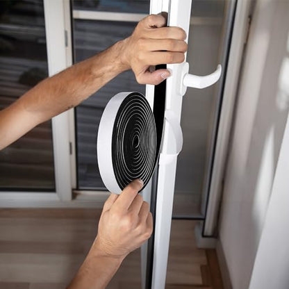 1/2in x 1in Weather Stripping Foam Insulation Tape, Doors, Windows, Sliding Door, A/C, Soundproofing, Draft Stopper, Shock Absorption (1/2" T x 1" W x 15 Ft L) - size: 1/2" T x 1" W