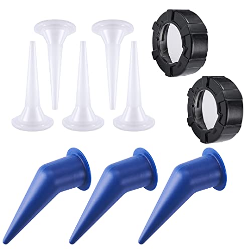 10PACK Sausage Caulk Guns Nozzle Kit,2PCS Aluminum Front Cap & 8PCS Cone Nozzle,for Caulking Guns Nozzle Applicator Caulk Cap Replacement