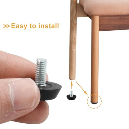 8 Pcs Furniture Lvelers M6 x 12mm Table Leg Levelers, Levelling Foot Screw on Furniture Adjuster Mini Adjustable Feet for Furniture Legs Patio Furniture Feet - Black - size: M6 x 12mm