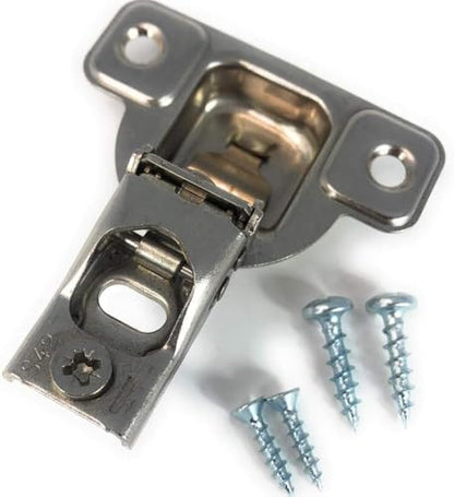 Salice E-Centra Nickel-Plated Metal 106-degree 9/16-inch Overlay Screw-on Face Frame Hinge with 2 Cams (2)