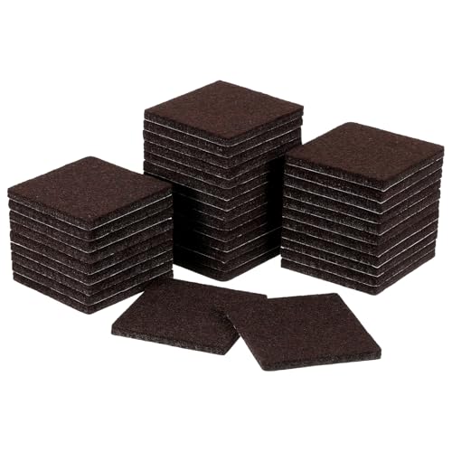 uxcell Furniture Pads,36Pcs 2.4"- Square Self Adhesive Felt Furniture Pads, Floor Protectors for Furniture Feet Chairs Legs Hardwood Floors (Brown) - color: Brown, size: 2.4"