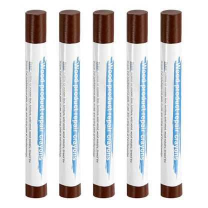 HARFINGTON 5pcs Wood Filler Sticks Wooden Wax Touch Up Furniture Repair Crayons for Scratch Hole Wood, Chestnut - color: Chestnut