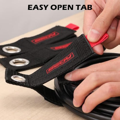 6 Pack Heavy Duty Large Storage Straps, 13", 10", 17" Reusable Cable Ties with Carry Handle, Cord Organizer Loop Hangers for Extension Cords, Hoses, Power Cables, and Ropes