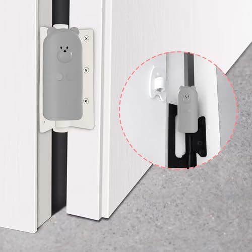 Door Pinch Guard,Slam Stoppers,Soft Stopper Hinge,Hanging Rubber Wedge,Grey,2PCS - color: Greyx2
