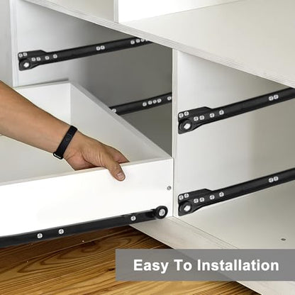 Metal Hardware Bottom Mount Full Extension Ball Bearing Drawer Slides 12 Inch Side Mount File Cabinet Rails Dresser for Smooth Furniture 100 LB Load Capacity Metal Runner Trash Can Kitchen