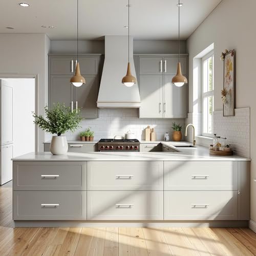 Probrico 5 Pack Hole Centers (76mm) 3inch White Kitchen Cabinet Handles Stainless Steel White Cabinet Pulls Euro Style Pull Handle for Cabinets and Drawers Total Length 5inch - color: White, size: Hole Centers: 3"