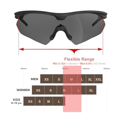 HTS HUNTERSKY S53 anti fog Tactical Shooting Range Safety Glasses Ballistic eye protection Hunting Airsoft Riding Pickleball - color: S53 Black / Smoke