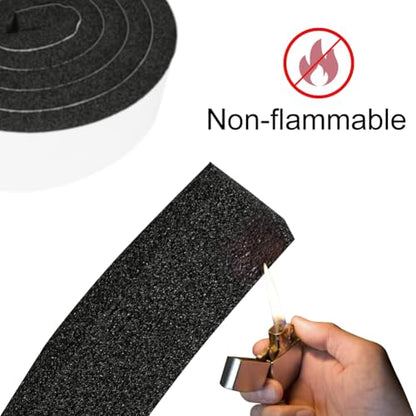 2 Rolls 1 Inch W 3/8 Inch T Weather Stripping Air Conditioner Open Cell Foam Seal Tape, Window Insulation High Resilience Seal Strip for Doors Window,Total 16FT - size: 1IN*3/8IN*16FT