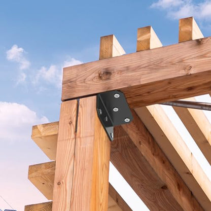 2x4 Galvanized Corner Brace, 90 Degree Angle Iron Brackets with Holes,Heavy Duty L Bracket for Wood Fence , Angle Brackets for Shelves , Raised Garden Bed Steel Corner Brackets (4pcs) - size: 2x4 inch ( 4 Pack )