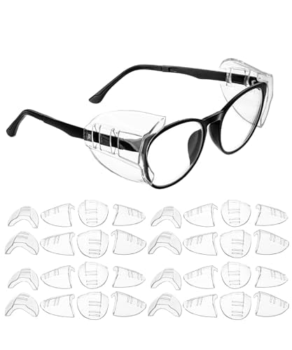 UNCO- Safety Side Shields for Glasses, 2/4/6/10/12/16/20/24/30/32 pcs, Safety Glasses Side Shields for Eyeglasses - style: 32 Pcs