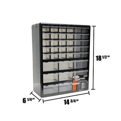 Homak Parts Organizer, Black, 39 Drawers - size: 39-Drawer