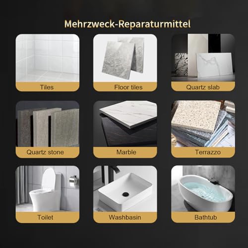 2026 Tile Crack Repair Paste Kit for Wall, Quartz Countertop & Ceramic Surfaces – Porcelain Granite Chip Filler, Grout Concrete Cement Crack Repair Agent