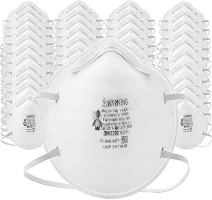 3M N95 Particulate Respirator 8200, 160/Case, NIOSH APPROVED, Disposable, Sweeping, Sanding, Grinding, Sawing, Bagging, Dust, 8 Packs of 20 Respirators - size: 1 Count (Pack of 160)