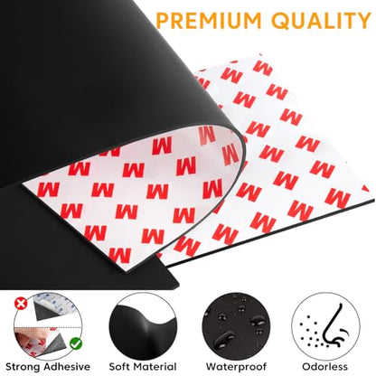 Non Slip Furniture Pads for Hardwood Floors, Cuttable Self Adhesive Silicone Anti Skid Pads Grippers for Furniture Electronics Home Appliances, 4 x 40 Inches (Black)
