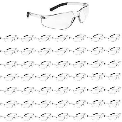 Salfboy 50 Pack Clear Safety Glasses with ANSI Z87.1 Scratch Resistant Eyewear for Women Man Lab Goggles Eye Protection - color: 118-50 Clear