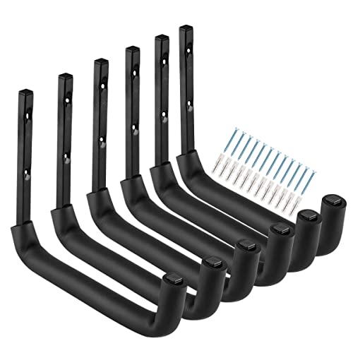 Garage Hooks, 10" Heavy Duty Garage Storage Tool Hangers, Wall Mount Storage Hooks for Garden Tools, Ladders, Bikes, Bulky Items
