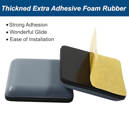 Bivethoi 20 Pcs Furniture Glide Square,Self-Adhesive Sliders Pads Magic Sliders Floor Protectors Sofa Glides for Wood, Ceramic Tile Floor(30 * 30mm) - size: 1-5/16", Square