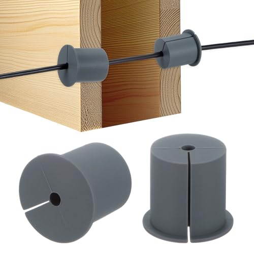 M METERXITY 2-Pack Cable Routing Kit, for 1-3/8 Inch Wall Hole Silicone Feed Through Wall Grommet Cable Punch Grommet Wall Hole Cover Bushing for Ethernet Cable [38mm Length, Grey] - color: Gray, size: 1-3/8" x 1.5"
