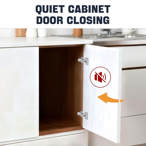 Mousike 4 Pack (2 Pair) Soft Close Cabinet Hinges, 1/2 Overlay Soft Close Hinges for Kitchen Cabinet, Stainless Steel, Built-in Damper, 100 Degree Opening Angle, 6 Way Adjustment - color: Silver, size: 4 Pack