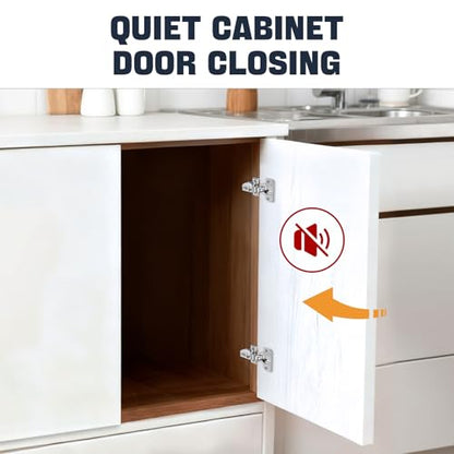 Mousike 4 Pack (2 Pair) Soft Close Cabinet Hinges, 1/2 Overlay Soft Close Hinges for Kitchen Cabinet, Stainless Steel, Built-in Damper, 100 Degree Opening Angle, 6 Way Adjustment - color: Silver, size: 4 Pack