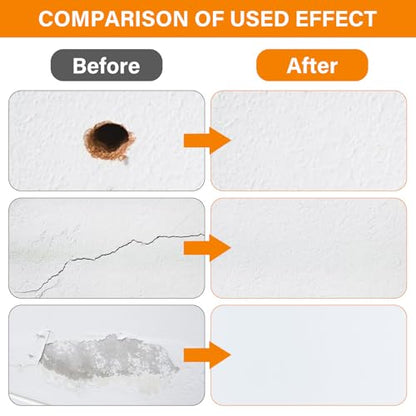 MAPVOLUT Drywall Repair Kit, 2 Pack Wall Mending Agent with 2 Scraper, Proective Gloves, Quick and Easy Solution to Fill The Holes and Crack for Home Wall, Plaster Wall Dent Repair