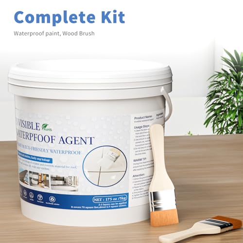 Transparent Waterproof Coating 175 Oz (5 KG), Invisible Waterproof Agent, Water-Based Repairing Leak Water Proof Glue, Indoor & Outdoor Liquid Sealant - style: 175 OZ
