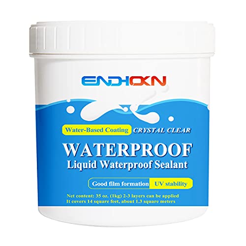 Endhokn Clear Waterproof Sealant - 35 Ounces, Indoor & Outdoor, Bathroom & Roof Coating - color: clear