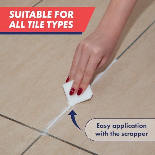 ZippySolve Tile Grout, Repair Kit, Restore & Renew Tile Joints Line, Fast Drying Tile Grout Paint Squeeze Tube for Bathroom Shower Kitchen Floor, Waterproof (50 Pack 8.8 oz Each, White) - style: 50xWhite