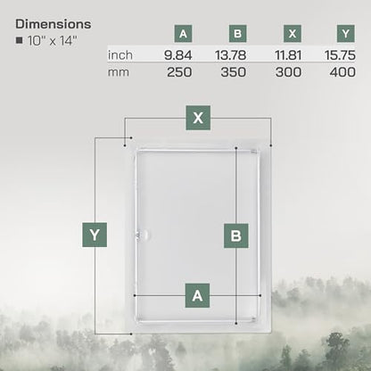 Vent Systems Access Panel for Drywall 10 x 14 Inch - Wall Hole Cover Plate - Metal Access Door with Handle - Plumbing Access Panel for Drywall - Service Shaft Crawl Space Door - Wall Access Panel - size: 10'' X 14''